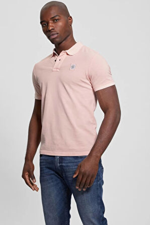 Guess Erkek Pembe Polo Yaka T-Shirt
