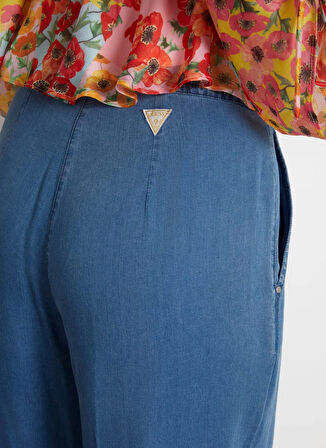 Guess Normal Bel Normal Paça Loose Fit Mavi Kadın Denim Pantolon W4GA0ND5CD2-S0RT