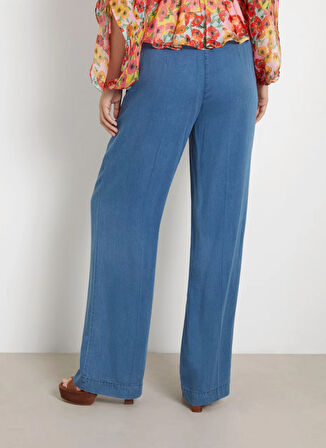 Guess Normal Bel Normal Paça Loose Fit Mavi Kadın Denim Pantolon W4GA0ND5CD2-S0RT