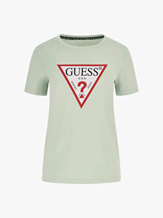 Kadın Üçgen Logolu T-shirt-Yeşil | L