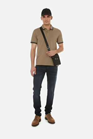Guess Erkek Bej Pique Polo Yaka  T-Shirt