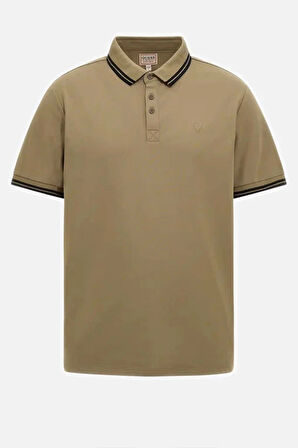 Guess Erkek Bej Pique Polo Yaka  T-Shirt