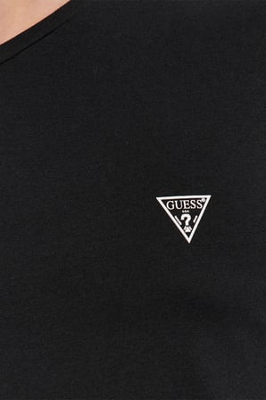 Guess Caleb Hero V Yaka Kısa Kollu Erkek Siyah Atlet U97G03KCD31-A996