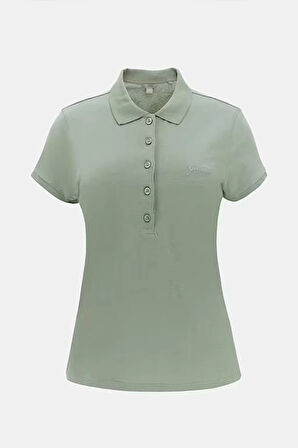 Guess Kadın Logolu  Yeşil T-Shirt