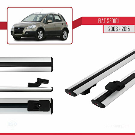 Fiat Sedici 2006-2015 Arası ile Uyumlu BASIC Model Ara Atkı Tavan Barı Gri 2 Adet