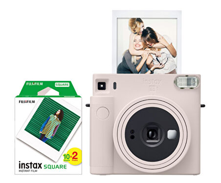 Fujifilm Instax SQ1 Beyaz Fotoğraf Makinesi ve 20'li Kare Film