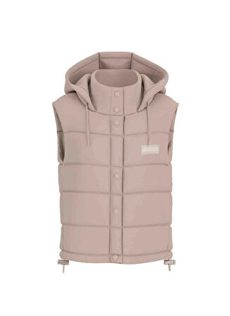 V4RL02WFYE2G1L9 BREANA VEST Kahve Kapüşon Yaka Standart Fit Desenli Kadın Yelek