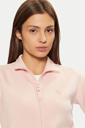 Kadın New Allie Scuba Fermuarlı Sweatshirt - Pembe | L