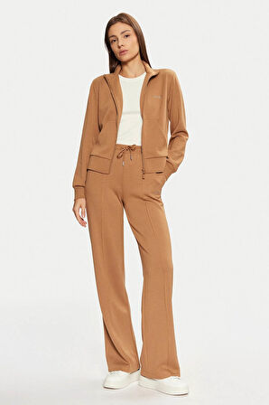 Kadın Gelsey Full Zip Logolu Sweatshirt - Camel | L