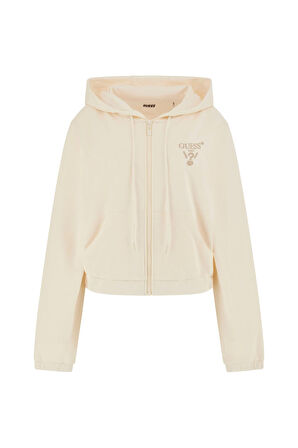 Kadın Roberta Full Fermuarlı Cro Sweatshirt - Krem  | XS