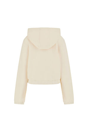 Kadın Roberta Full Fermuarlı Cro Sweatshirt - Krem  | XS