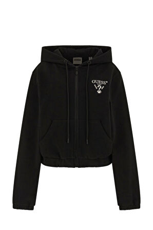 Kadın Roberta Full Fermuarlı Cro Sweatshirt - Siyah | L