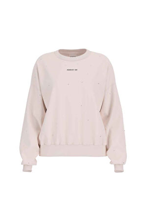 Kadın Rhinestones Cn Sweatshirt - Krem | M