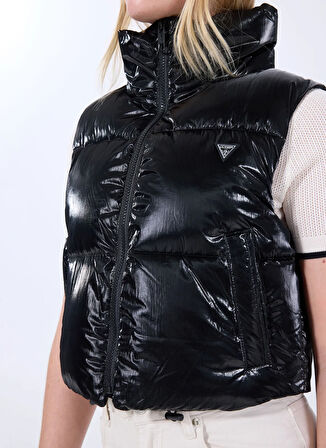 Guess V5RL00WGUJ0JBLK CHRIS VEST Siyah Standart Desenli Kadın Yelek