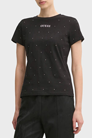 Guess Bayan T Shirt V5RI18 I3Z14 JBLK