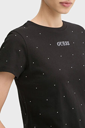 Guess Bayan T Shirt V5RI18 I3Z14 JBLK