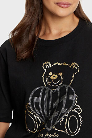 Guess Bayan T Shirt V5RI09 I3Z14 JBLK