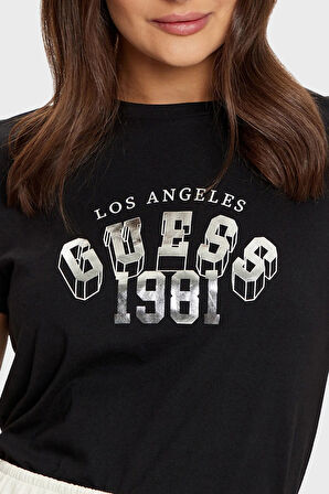 Guess Bayan T Shirt V5RI06 I3Z14 JBLK