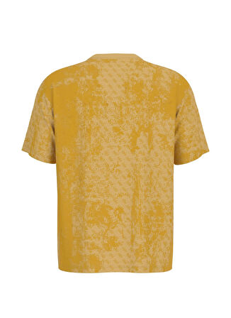 Z5RI16I3Z14P23O GOTAM CN T-SHIRT Sarı Yuvarlak Yaka Box Fit Desenli Erkek T-Shirt
