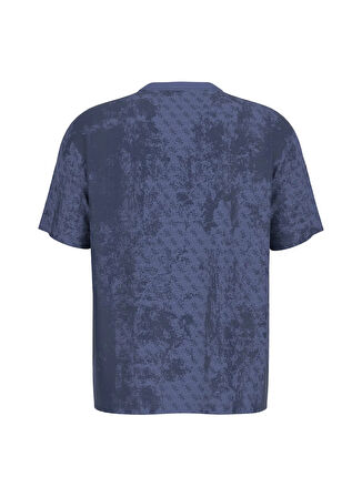 Z5RI16I3Z14P7UJ GOTAM CN T-SHIRT Lacivert Yuvarlak Yaka Box Fit Desenli Erkek T-Shirt