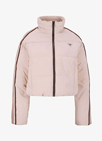 Guess V5RL04WGYC2A60P JEAN PUFFER JACKET Ekru Desenli Kadın Mont