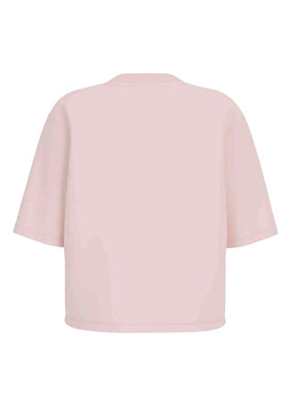 Guess V5RI12I3Z14G6F4 GUESS SIGNATURE TEE Krem Yuvarlak Yaka Box Fit Desenli Kadın T-Shirt