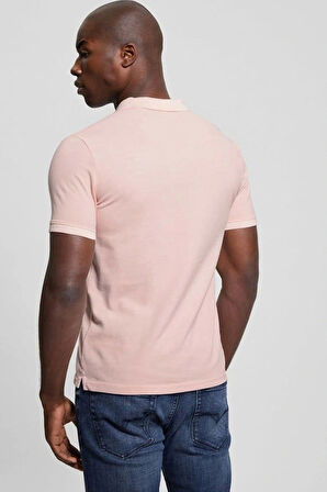Guess Erkek Mavi Yıkamalı Polo Tişört