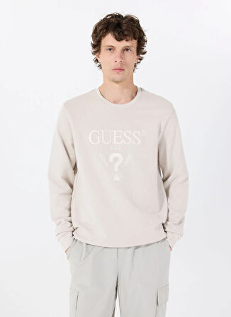 Guess Bisiklet Yaka Mavi Erkek Sweatshırt M5RQ08KCN01G9B8 BEAU CN SWEATSHIRT