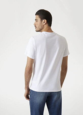 Guess Bisiklet Yaka Desenli Beyaz Erkek T-Shirt M5RI14J1314G011 SS CN GUESS TRI ST