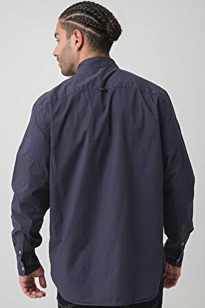 Erkek Logolu Gömlek - Lacivert | L