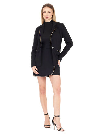 Guess Siyah Kadın Blazer NEW LENA SINGLE BREA - NEW ECO STRU