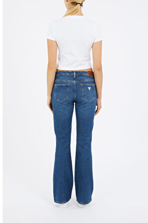 Kadın İspanyol Paça Regular Fit Jean Pantolon - Mavi | 30/30