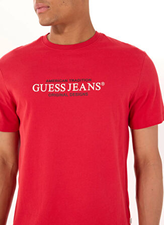 Guess Jeans Bisiklet Yaka Desenli Kırmızı Erkek T-Shirt M4YI42K8FQ4G585 GJ SS CN REG AMERI