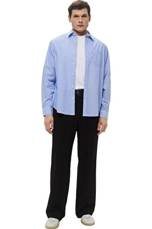 Erkek Regular Fit Pamuklu Gömlek - Mavi | S