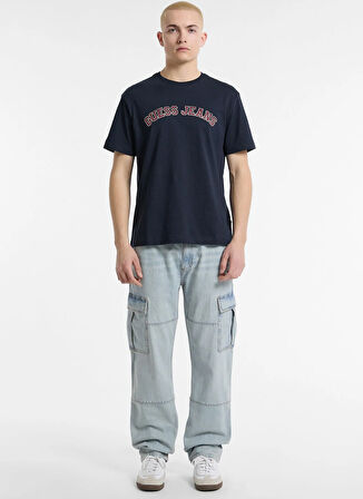 Guess Jeans Bisiklet Yaka Desenli Lacivert Erkek T-Shirt M5RI75K8FQ4A71W GJ SS CN REG COLLE