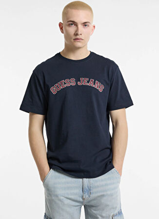 Guess Jeans Bisiklet Yaka Desenli Lacivert Erkek T-Shirt M5RI75K8FQ4A71W GJ SS CN REG COLLE