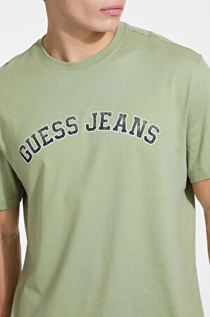 Guess Jeans SS CN REG COLLEGIATE TEE Erkek Yeşil T-shirt M5RI75K8FQ4-G8EJ