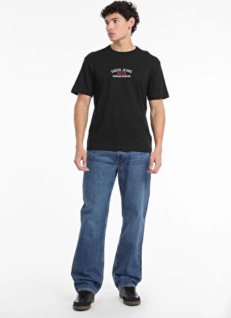 Guess Jeans Bisiklet Yaka Desenli Siyah Erkek T-Shirt M5RI77K8FQ4JBLK GJ SS CN REG PRINT