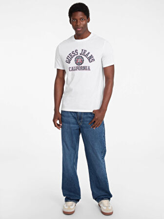 Guess Jeans GJ SS CN SLIM PRINTED TEE Erkek Beyaz T-shirt M5RI80K8HM0-G011