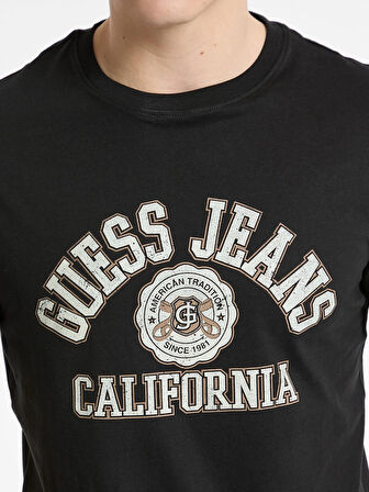 Guess GJ SS CN SLIM PRINTED TEE Erkek Siyah T-shirt M5RI80K8HM0-JBLK