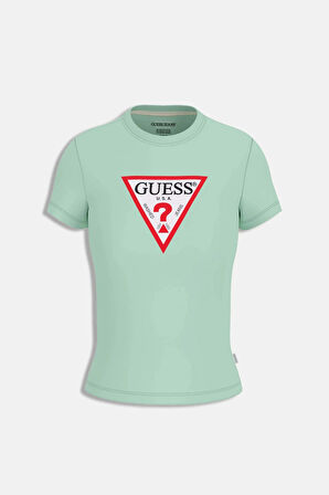 Guess Jeans GJ SS CN SLIM ICONIC TEE Kadın Yeşil T-shirt W4YI04J1314-G8FG