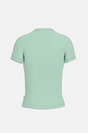 Guess Jeans GJ SS CN SLIM ICONIC TEE Kadın Yeşil T-shirt W4YI04J1314-G8FG