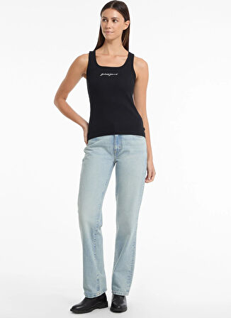 Siyah Kadın Standart Bluz GJ TANK TOP SLIM RIB - ORG CO GUNNA