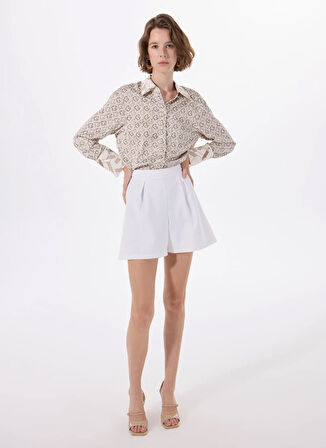 Guess Slim Fit Düz Çok Renkli Kadın Gömlek LS ALEXANDRA SHIRT - RECY POLY UMA