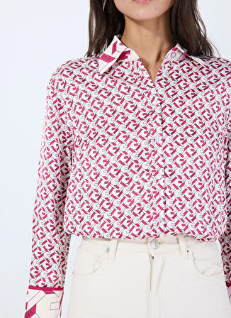 Guess Slim Fit Düz Pembe Kadın Gömlek LS ALEXANDRA SHIRT - RECY POLY UMA