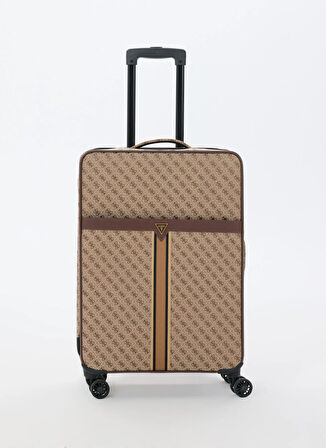 Guess Kahve - Bej Çekçekli Sert Valiz NAPOLI TRAVEL - P1402