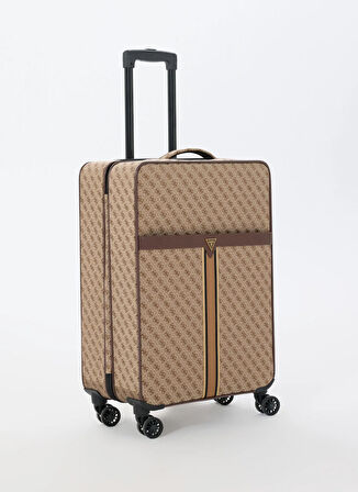 Guess Kahve - Bej Çekçekli Sert Valiz NAPOLI TRAVEL - P1402