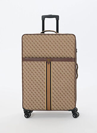 Guess Kahve - Bej Çekçekli Sert Valiz NAPOLI TRAVEL-LINEAR FLORAL STRETCH