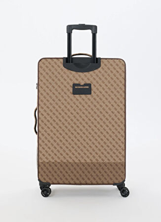 Guess Kahve - Bej Çekçekli Sert Valiz NAPOLI TRAVEL-LINEAR FLORAL STRETCH