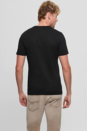 Guess Erkek Siyah Logolu T-Shirt